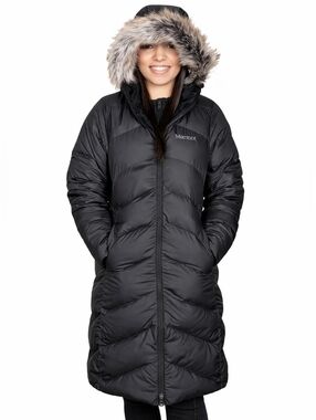 Marmot | Women's 'Montreaux' Black Insulated Long Puffer Coat, Size S